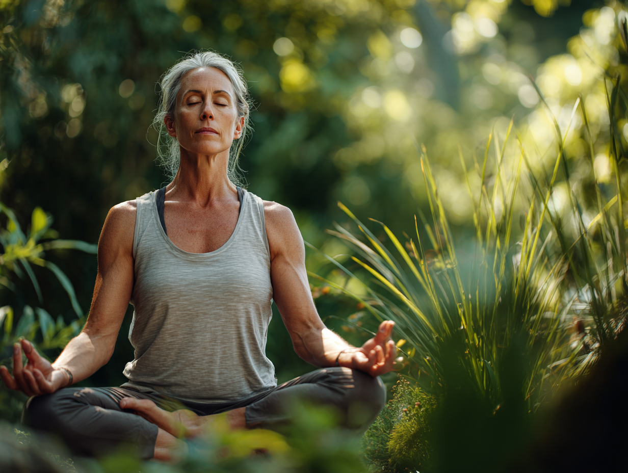 Grup divers de persoane antrenându-se în parc